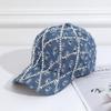 1PC new retro hat diamond-encrusted straight rhombus pattern big edge cap simple casual face small baseball cap