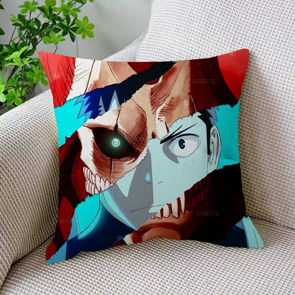 Powerful Monster Comics K-Kaiju No.8 Pillow Covers Cartoon Sofa Decorative Home Double-Sided Printing Short Plush Cushion Cover
