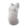 Maternity Basic Tank Top Mama Clothes Sleeveless Women's Solid Side Ruching Vest