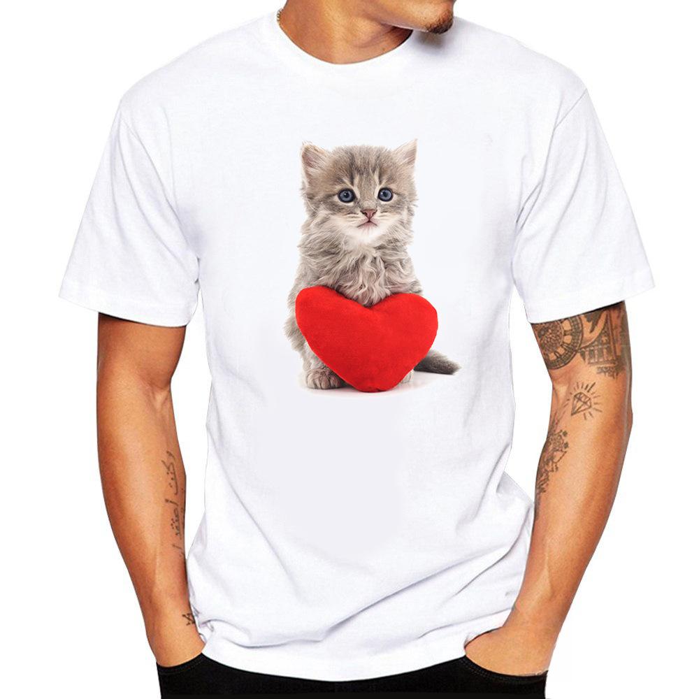 Personalized Printed T-shirt Short Sleeved Men's T-shirt Animal Print Straight Tube for Teenagers