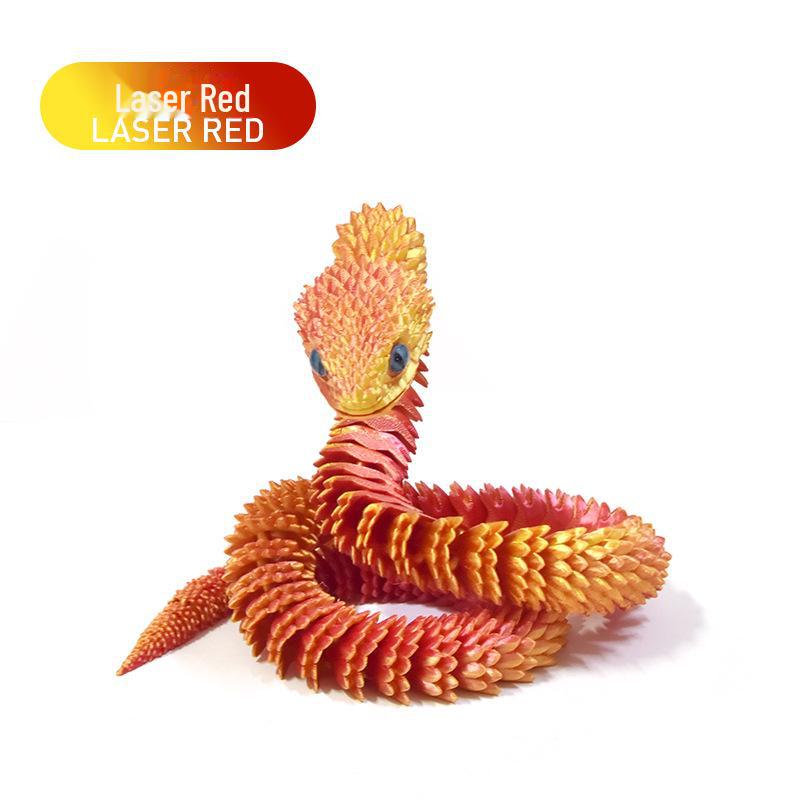 3D-gedrucktes bewegliches Viper-Schlangenspielzeug – handgefertigtes Desktop-Ornament-Kunsthandwerk