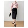 Spring Women's French Style Bow Tie Blouse, Satin Office Shirt with Flowing Ribbon Detail, Sexy Elegant Commute Wear for Business Casual