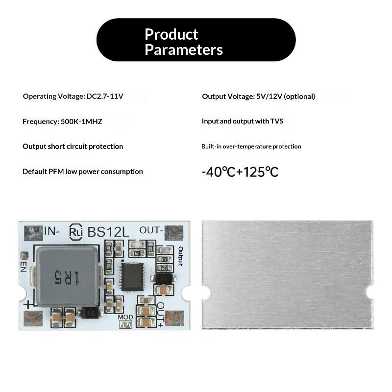DC-DC Step Up Boost Converter Module 2.7V-11V To 5V 12V 10A With Short Circuit Protection Board PFM Low Power Consumption