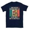 Never Underestimate An Old Guy On A Bicycle Tshirt Gifts for Mens Bicycle Graphic T Shirts Cycling Tshirt Summer Cotton Tops
