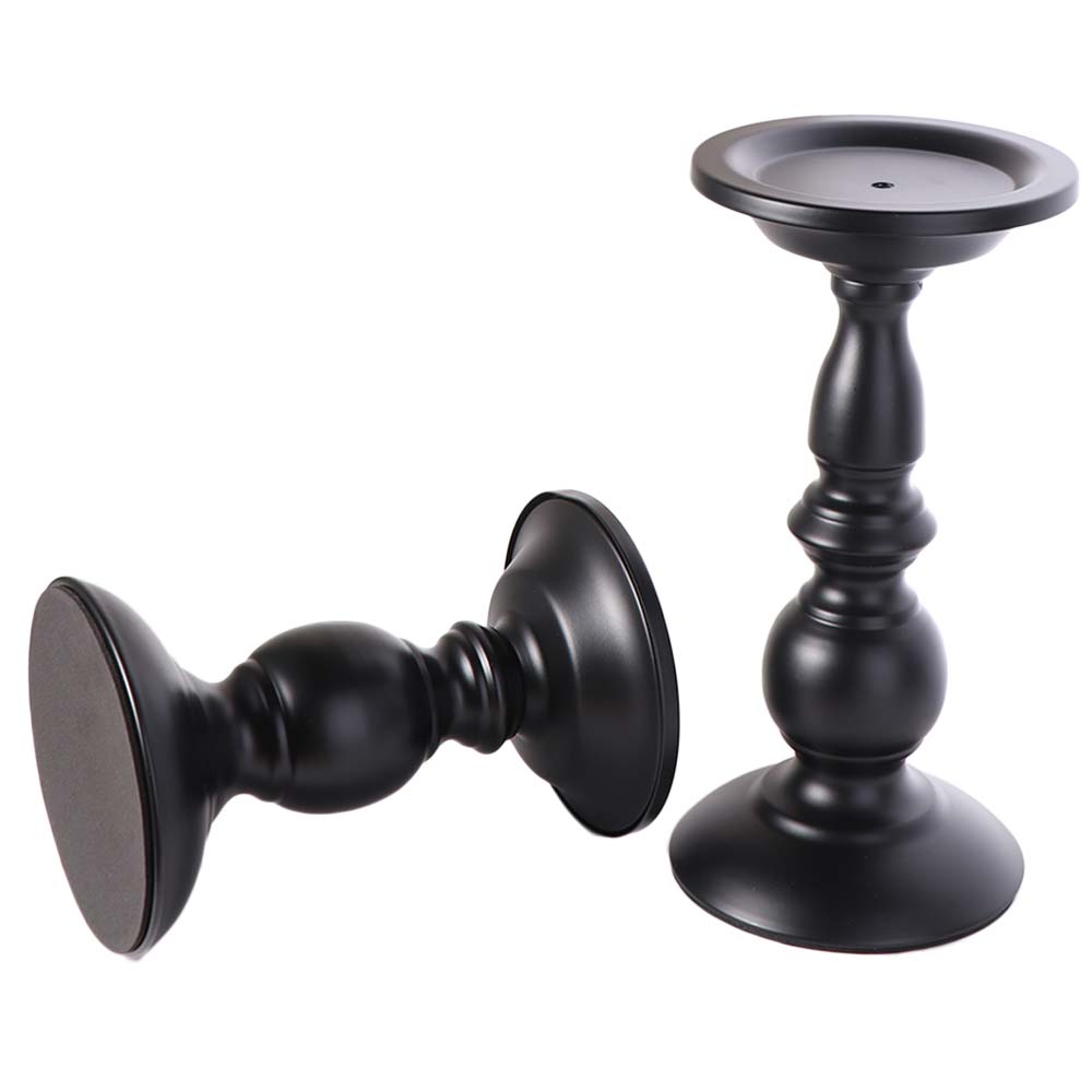 Black Vintage Candlestick Retro Candle Stand Candle Containers Candle Cup Banquet Dinning Table
