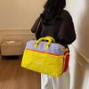 Dopamine Travel Bag Large Capacity Hand Luggage Contrast Color Boarding Bag Portable Lightweight Travel Shoulder Bag Women