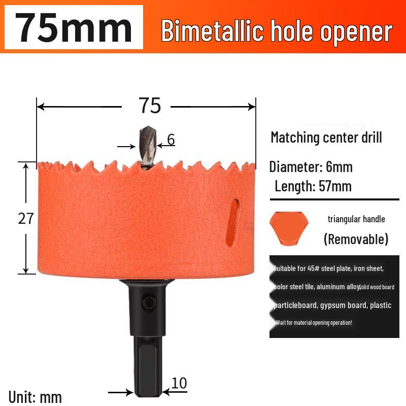 High-Quality 75mm Wood & Plasterboard Hole Saw Drill Bit for Downlights