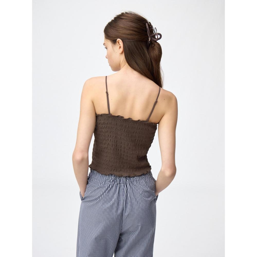 Gu By Uniqlo Brafeel Cropped Shirring Tube Top