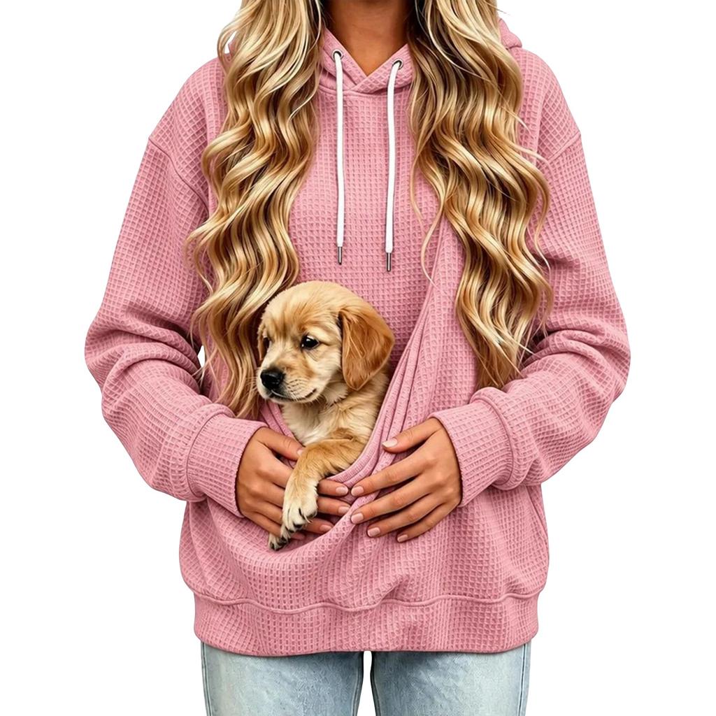 Women's Hoodie, Loose Fit Long Sleeve Color Hooded Sweatshirt