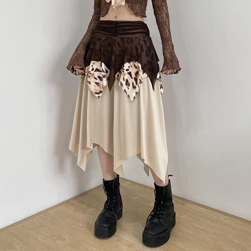 Urban Chic Plaid Patchwork Lace Pleated Mini Skirt