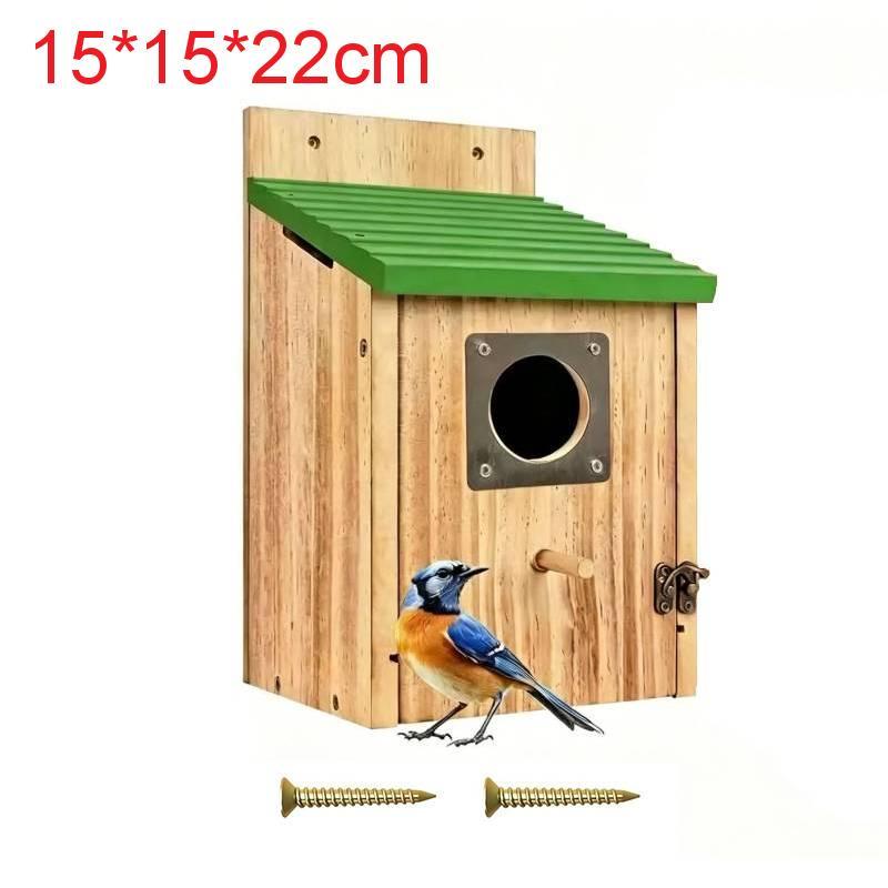 Wooden Birdhouse Outdoor Hanging Bird Cage With Perch For Garden Birds