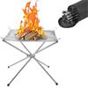 Fire Folding Portable Pit Mesh Bonfire Stand Holder Outdoor Camping Patio Garden