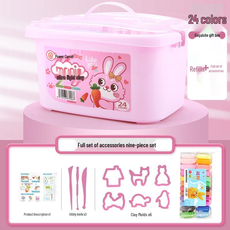 24-Color Large Pack White Clay Plasticine for Toddlers