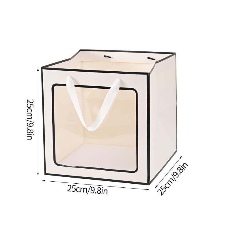 Portable Gift Bag Cookie Box with Window Shopping Bag Scarf Gift Box Birthday Gift Bags Packaging Bag Cake Boxes Wedding Decor