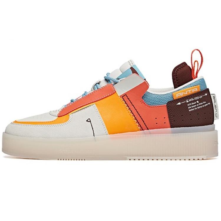 New Anta Slip Resistant Cushioning Abrasion Resistant Lightweight Low Top Skateboard Shoes Men's Caramel Orange Gray 912048020-4
