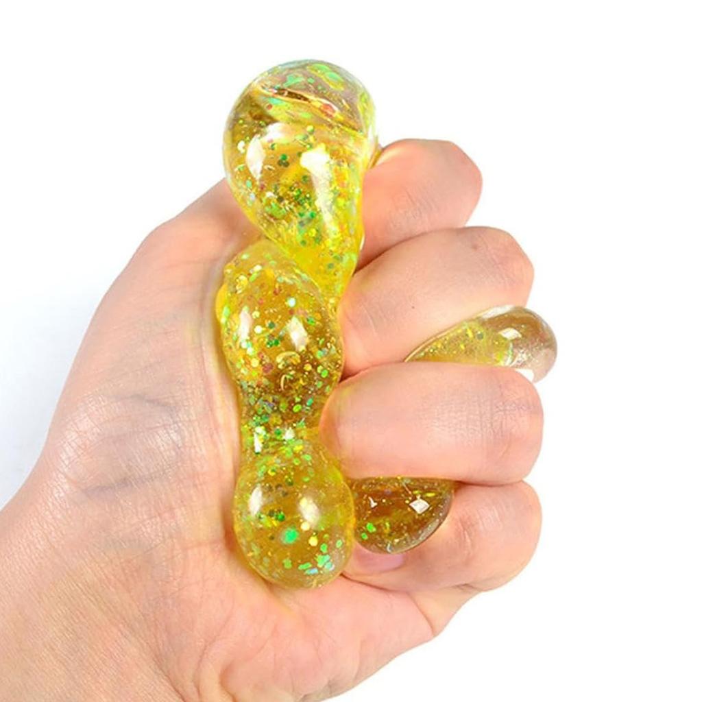 Glitter Bear Stress Ball Sugar Bear Novelty Squeeze Ball Soft Slow Rising Toy for Adults Party Favors Easter Basket Stuffers