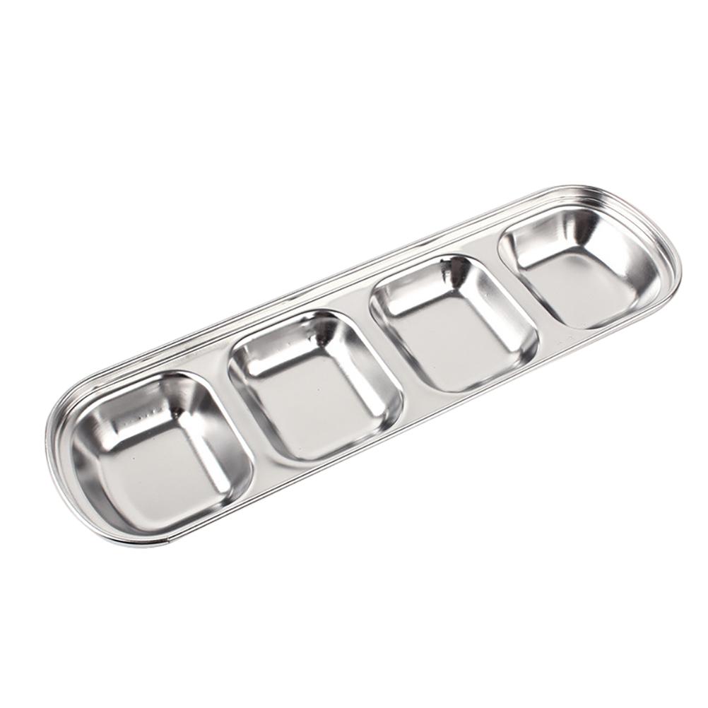 Geteiltes Gewürzschälchen Edelstahl Soßenschälchen Küche Dip-Schälchen