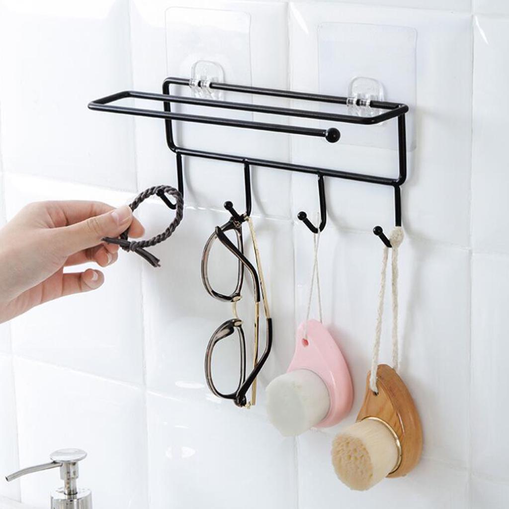 Seamless Sticker Versatile Rack Storage Hanger Hook Holder traceless Black
