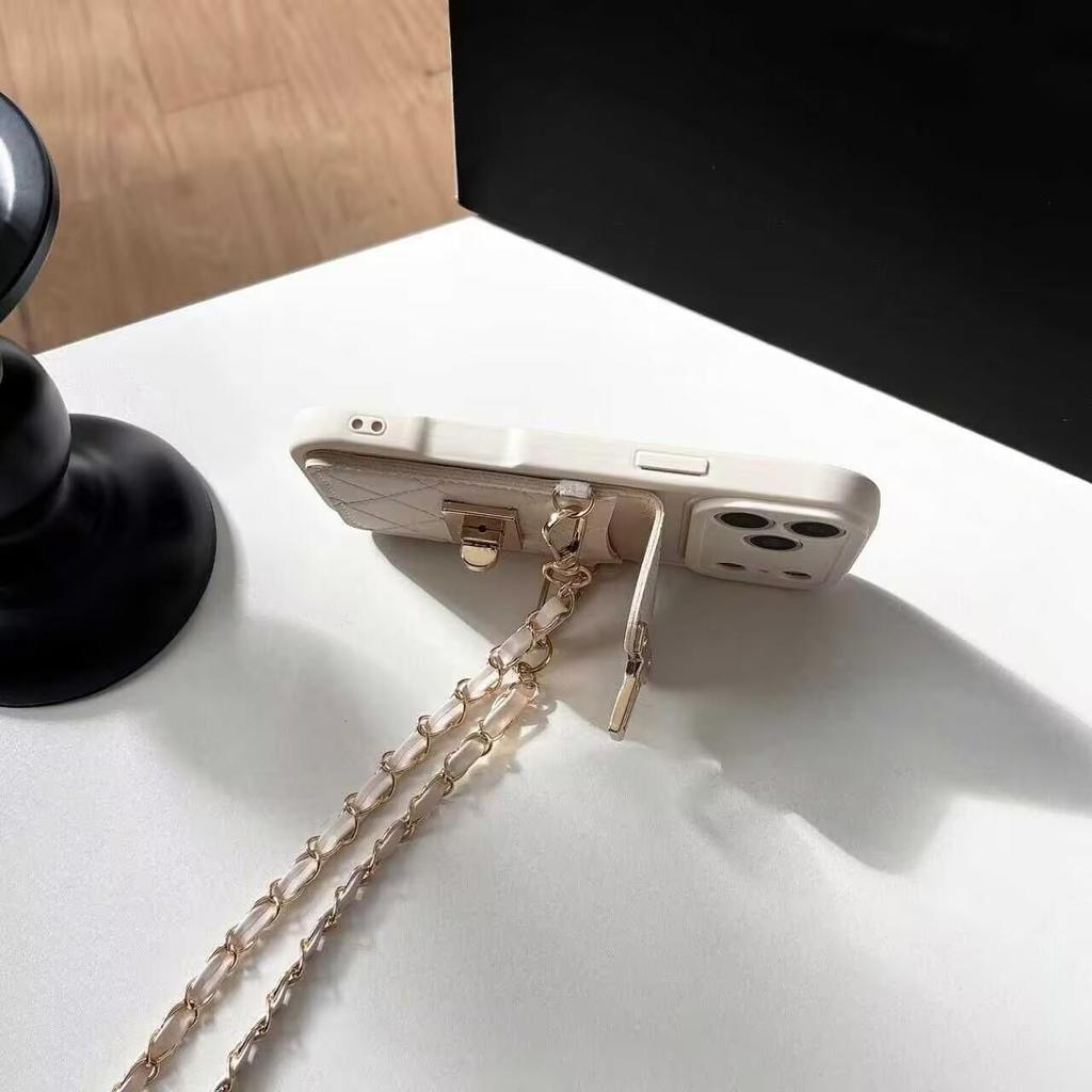 Husă Suport Carduri Rombo pentru iPhone 17 ProMax, Brățară Apple 16 Plus & 15, 14 Husă de Protecție