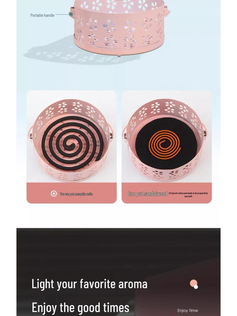 Fireproof Stainless Steel Mosquito Coil Holder with Lid and Ash Catcher