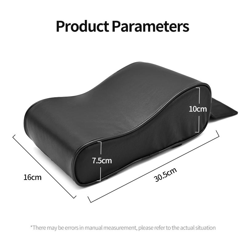 Bilarmstödspad Läder Auto Mittkonsol Skyddsdyna Förtjockad Minneskum Auto Armstöd Förvaringslåda med Ficka
