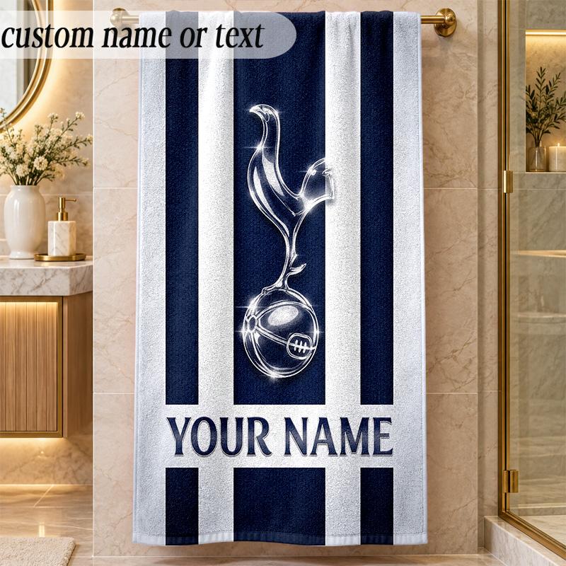 Beach TowelTottenham Hotspur FC Custom Name Text Personalized Soft Towel for Beach Pool Indoor Home Decor Gift