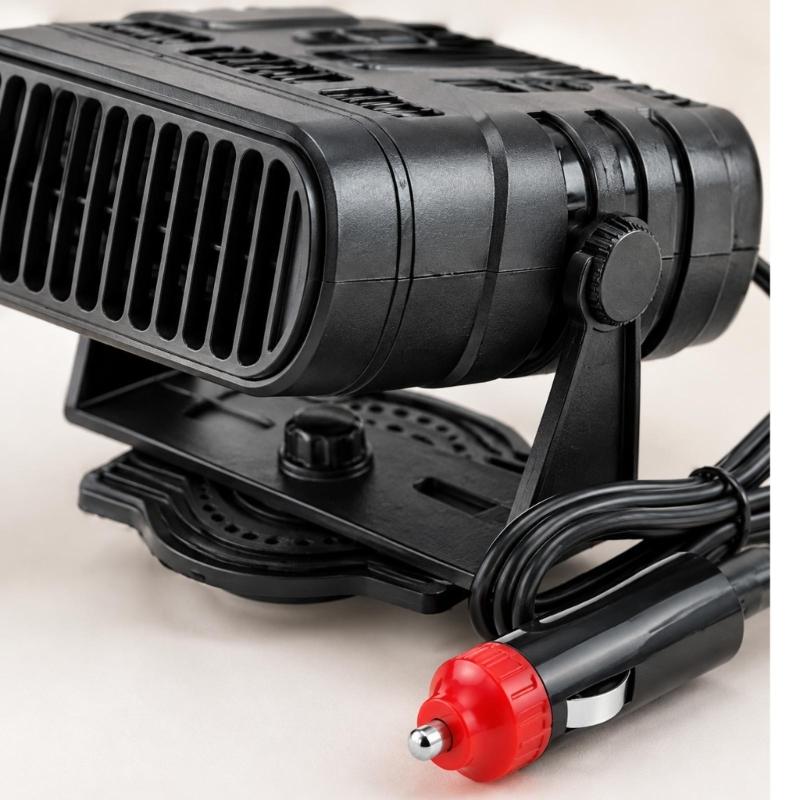 12V or 24V 2-in-1 Car Heater & Coolers, Car Windshield Heater Fan with Warm and Cool Operation, Adjustable Aiming Support and Attached Vehicle Power