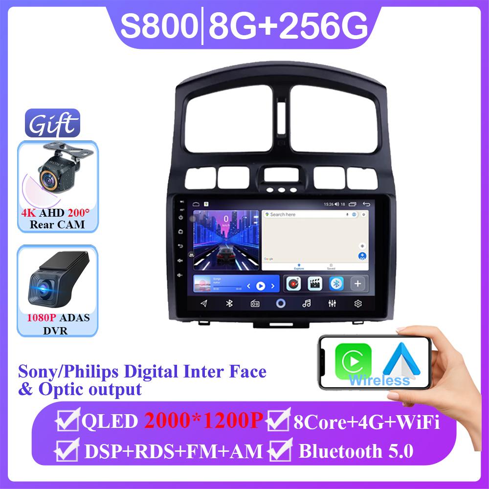 Android 14 For Hyundai Santa Fe SM 2000-2012 Stereo WIFI Navigation Multimedia GPS Screen Auto Radio Head Unit Carplay 2 Din DVD
