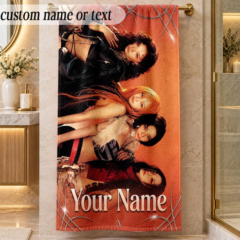 Beach Towelaespa Custom Name Text Personalized Soft Towel for Beach Pool Indoor Home Decor Gift