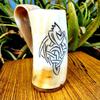 Viking Horn Mug Warrior Hand Engraved Authentic Beer Horn Mug Best Gift For Loves Once