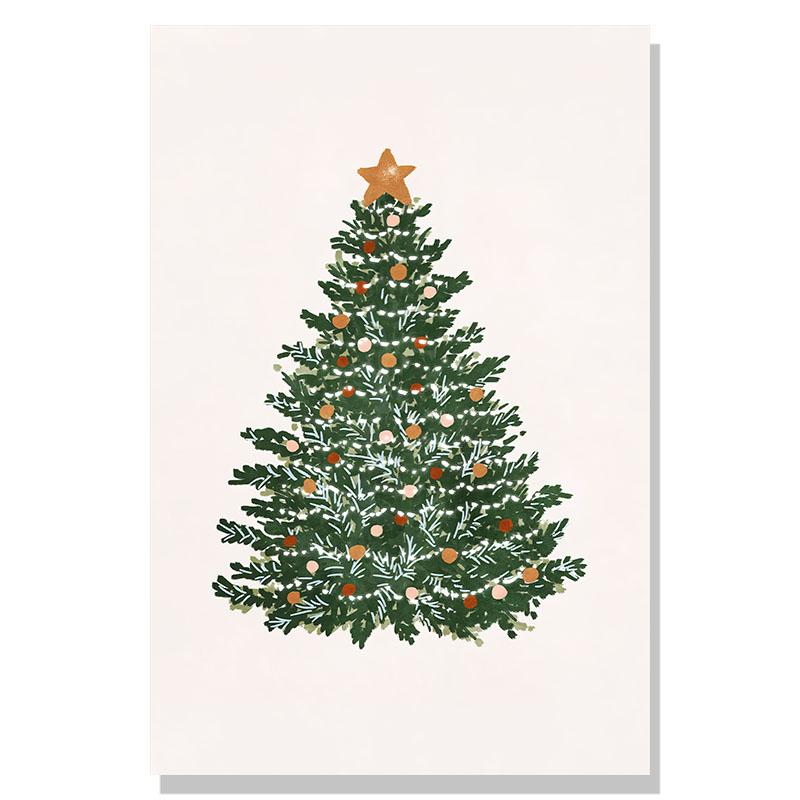 Einfaches nordisches Retro-amerikanisches Weihnachtsgeschenk Ahornblatt-Aquarell-Kunstplakat, dekoratives Gemälde