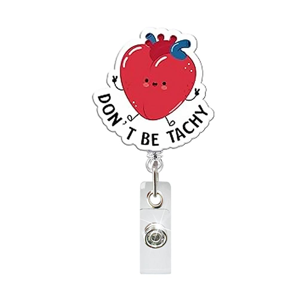 Cute Medical Organ Acrylic Badge Reel Retractable Nurse ID Badge Holder with Lung Kidney Design Clip for Doctor Office Supplies