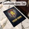 Crystal Velvet Rug Aston Villa Print Custom Name Text Floor Mat Home Decor