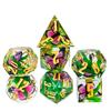 Cusdie DND Sharp Edges Dice with Small Filler 7Pcs Handcrafted D4-D20 Polyhedral Dice Set for D&D Role Playing Board Games