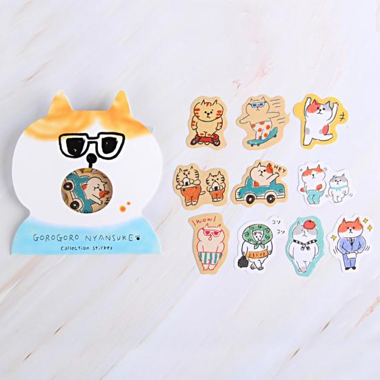30Pcs  Adorable Attractive Stickers Creative Cats Elements Paper Suitcase Stickers for Hand Account