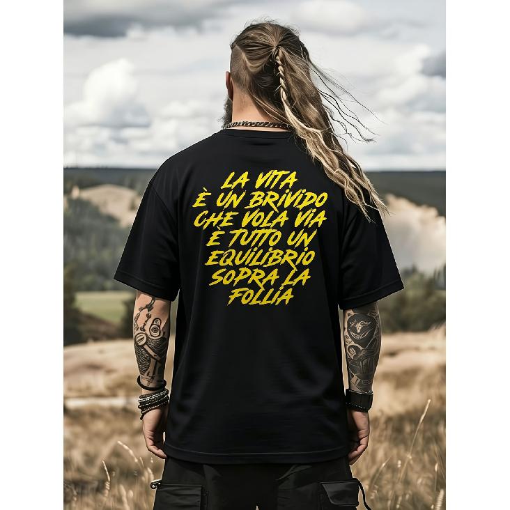 T-shirt Vasco Rossi Italian Rock Band - Maglietta Girocollo Blasco con Testi di Canzoni e Testo Italiano, Merchandising Casual per Fan Adatto agli Appassionati di Musica,
