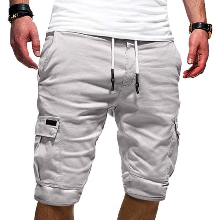 2025 Summer Fashion European And American Men'S Loose Five Quarter Pants With Multiple Pockets