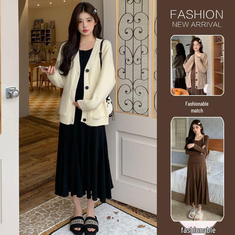 Autumn/Winter 2025 Maternity Two-Piece Set: Fishtail Skirt & Petite Knit Top