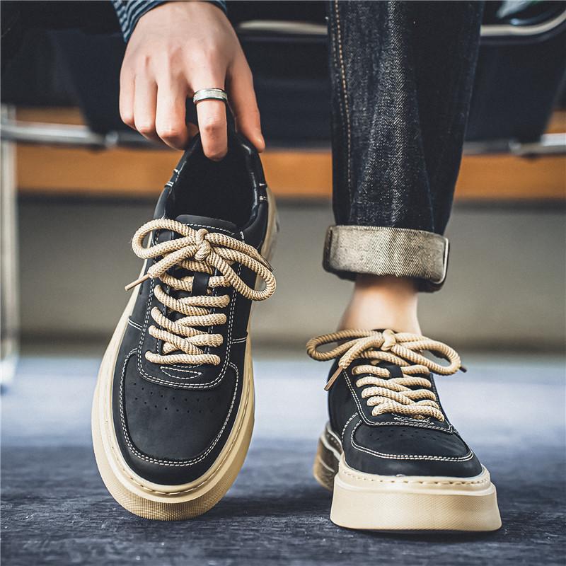 New Korean version of trendy casual men's board shoes low-top lace-up thick-soled heightening sports shoes for men 2025L833