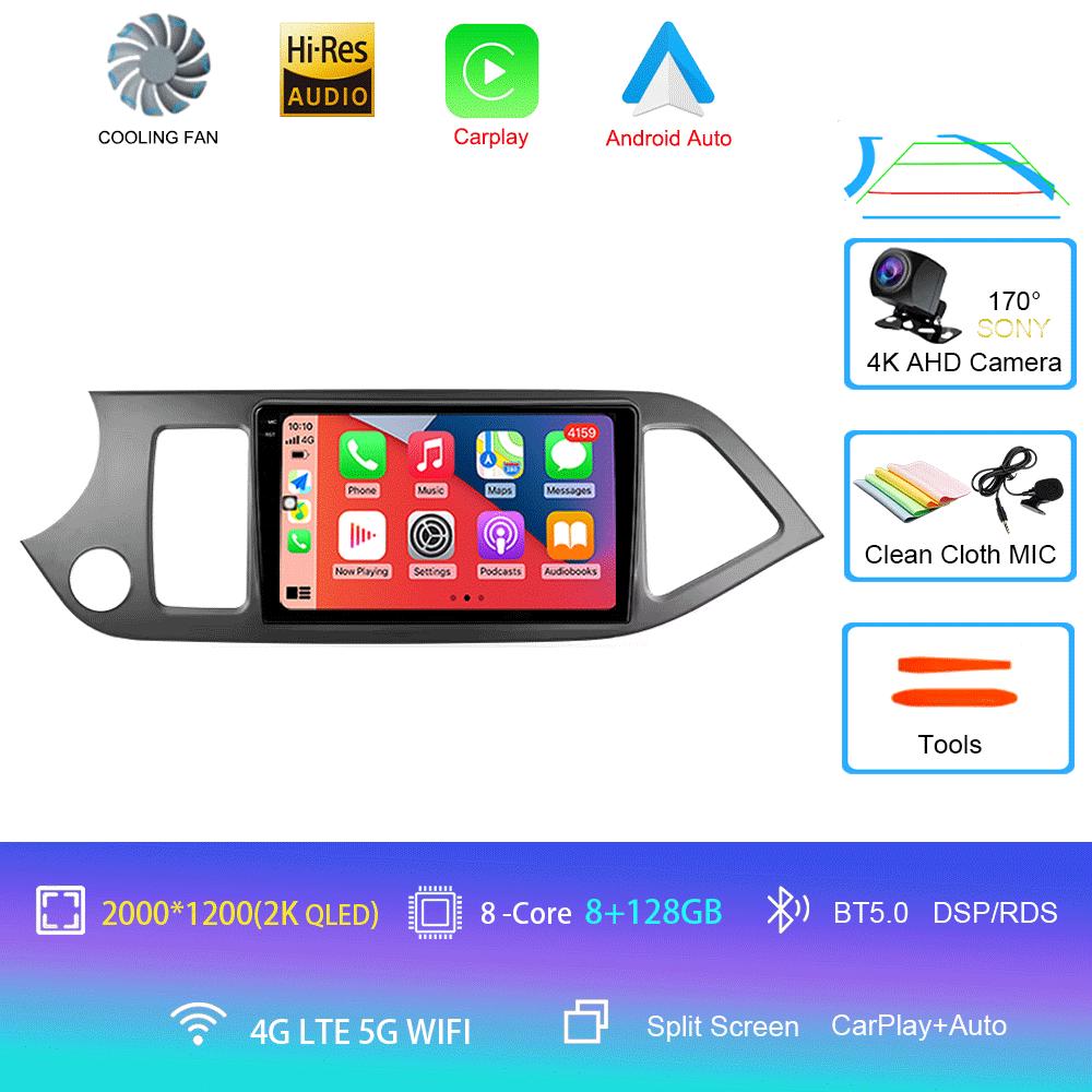 Car Radio Android 14 Carplay WIFI+4G For KIA PICANTO Morning 2011 2012-2016 Navigation GPS Multimidia Video Player Head Unit DSP