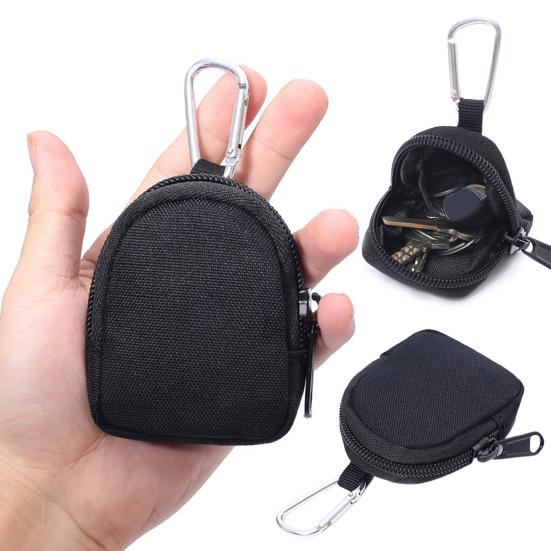 Pocket Organizer Portable Mini Size Zipper with Carabiner Wear-resistant Storage Water-repellent Every Day Carry Small Tool Pouch Climbing Accessory