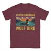 Stupid Canadian Wolf Bird Loon Lover Heated Rivalry T Shirt Summer Trending TShirts Unisex Cotton Oversized ShortSleeve Tops