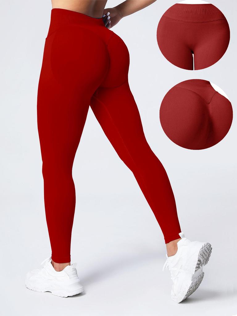 DFYNE Butt-Lifting Low-Waist Seamless Yoga Pants - High Elasticity, Non-Slip, Tight-Fit Fitness Leggings
