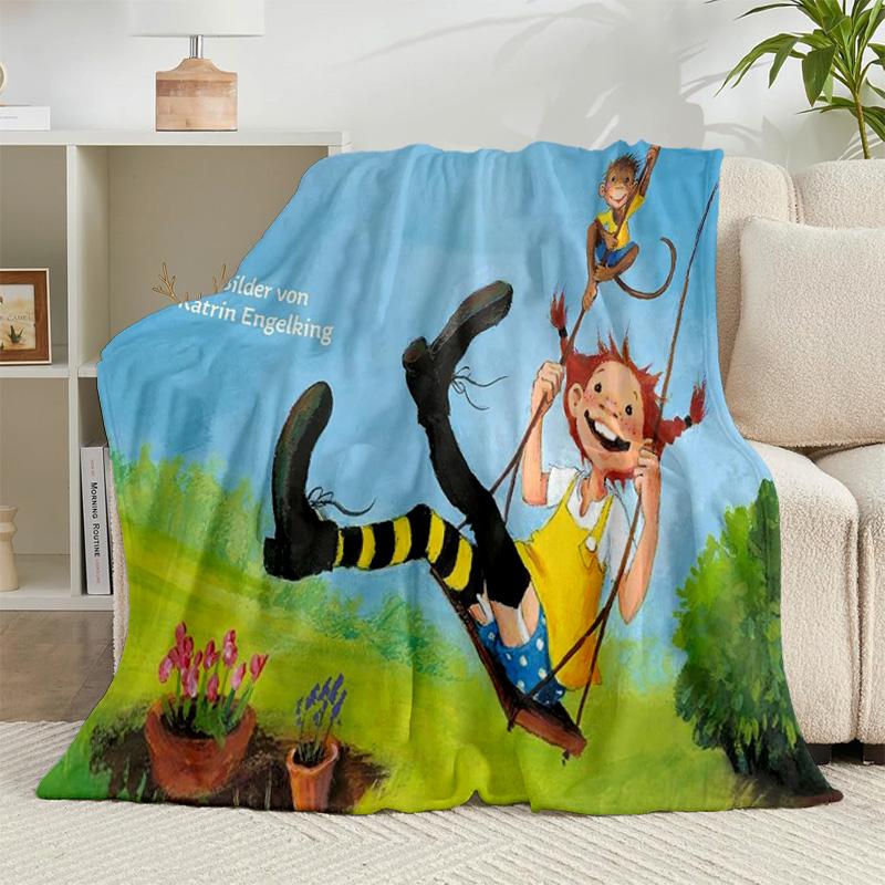 1PC Pi-ppi And Horse Friendship Flannel Blanket Gift, Suitable for Both Men And Women, Soft Ideal for Beds And Sofa, Birthday Or Christmas Gift