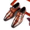 Herren Echtes Rindsleder Business-Schuhe Einzelne Schnalle Mönchsstiefel Kappe Klassisch Business Herren Hochzeitschuhe für Männer