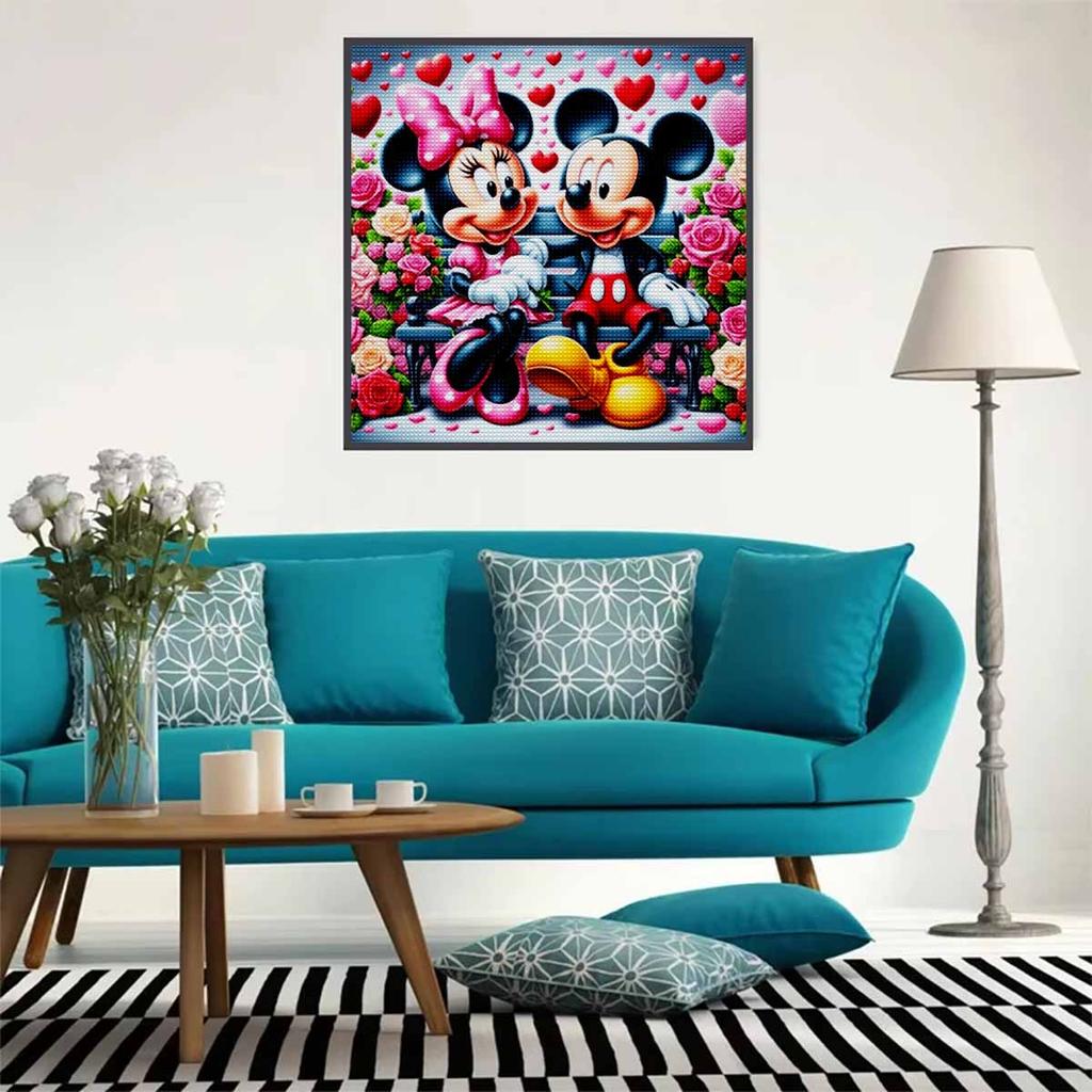DIY Diamond Painting Round Diamond Happy Minnie Mickey Full Diamond Mosaic Home Decoration Painting Cross Stitch Kit