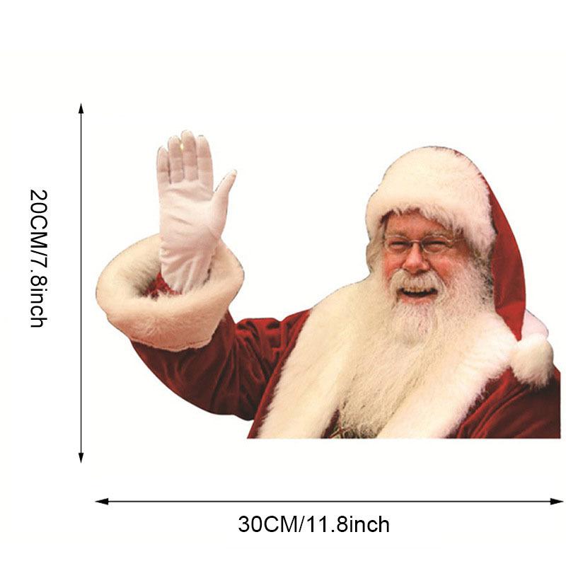 Waterproof Realistic Santa Claus Sticker Christmas Car Window Glass Decal Decoration Ride With Santa Funny Christmas Window