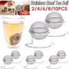 2/4/6/8/10 STuks Losse Bladtheefilter Roestvrij Staal Thee Filter Gaas Thee Interval Diffuser voor Kruiden, Specerijen en Smaakmakers
