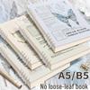 Butterfly Retro English Loose-Leaf Binder: A5 Lined Inner Core B5 Single Book with OPP Bag Packaging