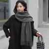 Women's Wool Cashmere-Feel Scarf: Solid Color Shawl for Autumn/Winter 2026